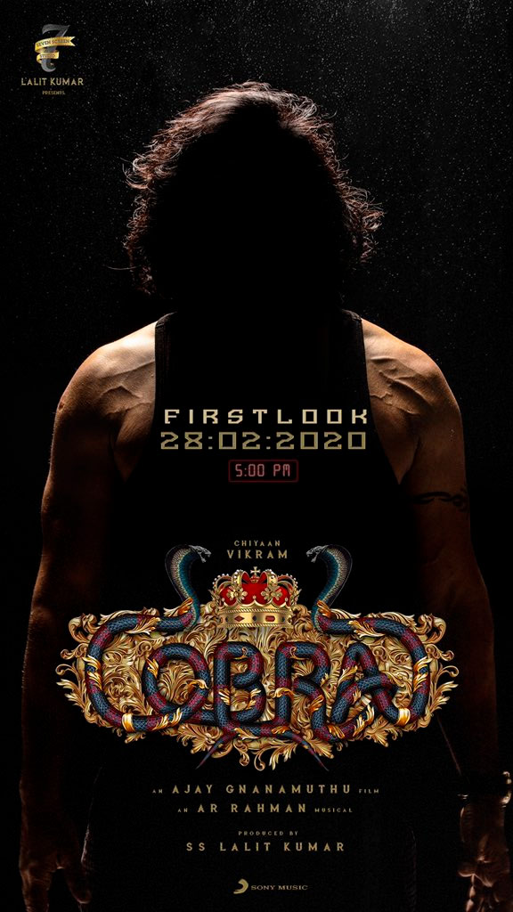 Chiyaan Vikram in Cobra first look on Feb 28th