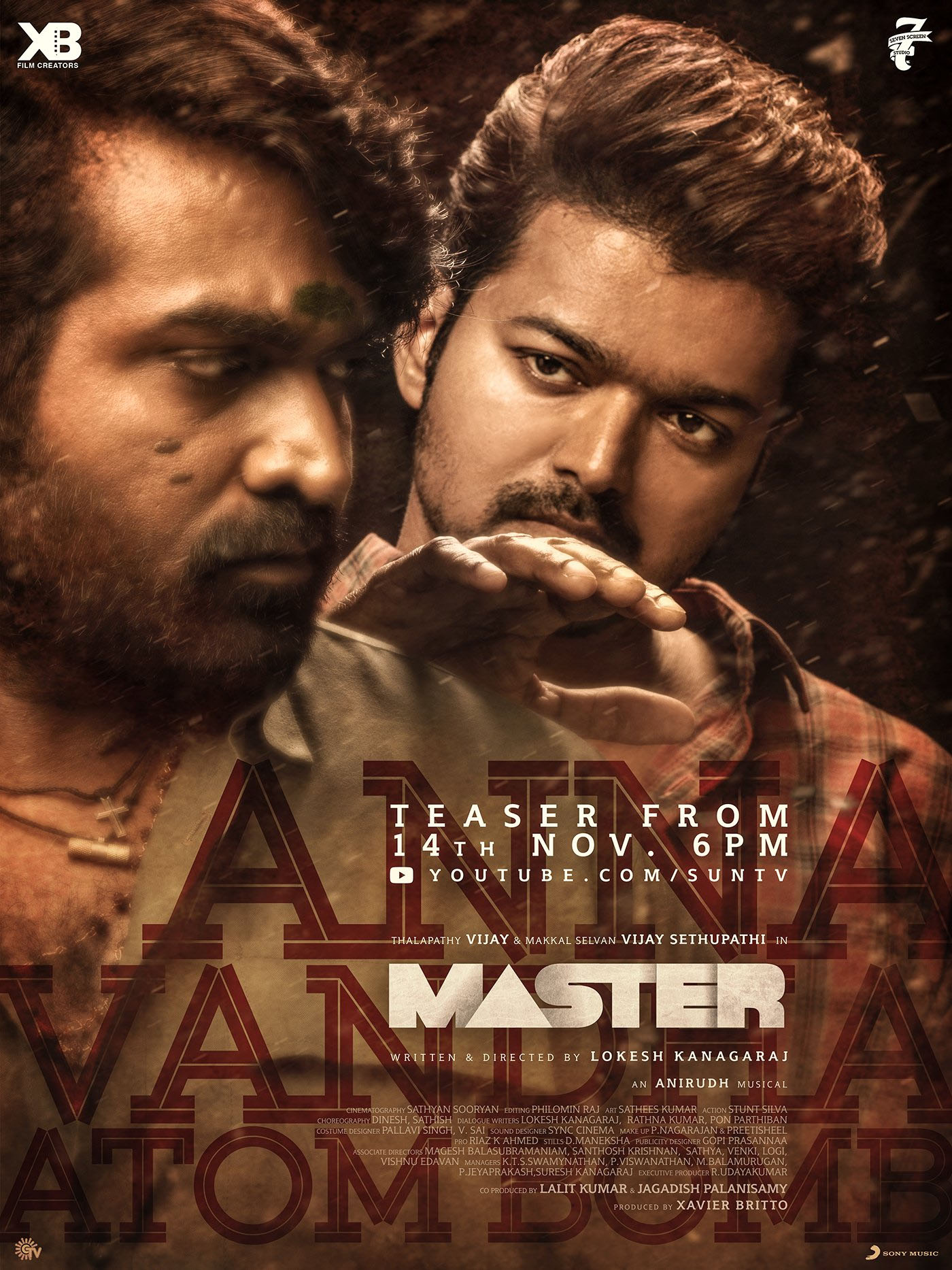 Master Teaser from 14th Nov | Vijay, Vijay Sethupathi, Lokesh Kanakaraj, Anirudh