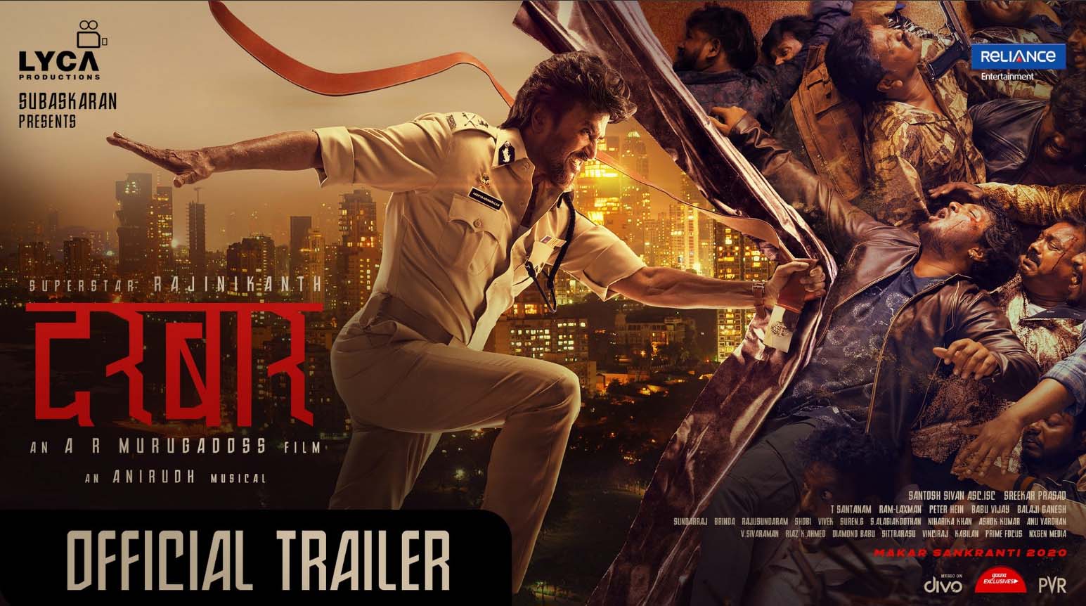Darbar Movie Official Trailer Hindi | Rajinikanth,Nayanthara,Murugadoss
