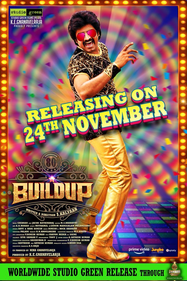 Santhanam in 80sBuildup Release date Poster