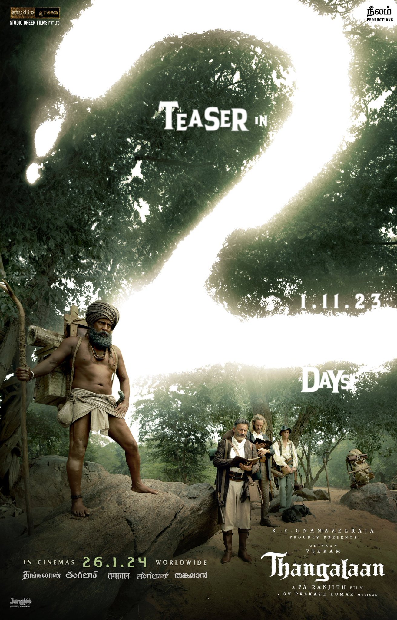 Thangalaan Teaser 2 days to go | Chiyaan Vikram | Pa Ranjith